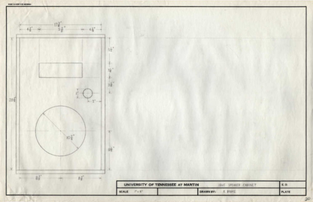 Specifications for building the speaker cabinets.